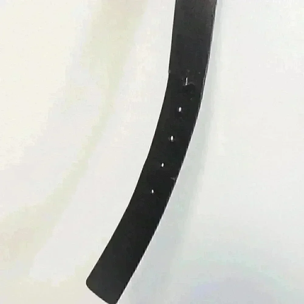 Urban Collection Black Faux Leather Belt with Silver Hardware